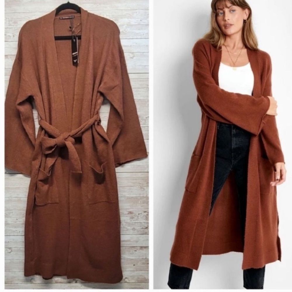ASOS Rust Brown Knit Belt for a Cardigan Pictured - Picture 5 of 5